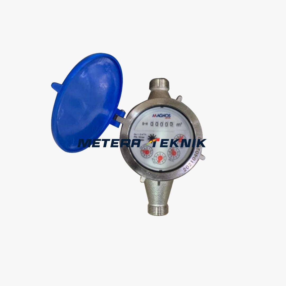 Jual Water Meter Stainless Steel 316L Merk Magnos Size 1/2 Inch
